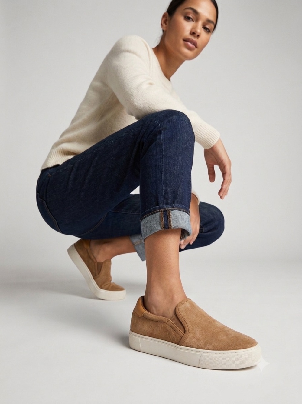 UGG Women's Cahlvan brown suede slip-on sneakers. Size 9